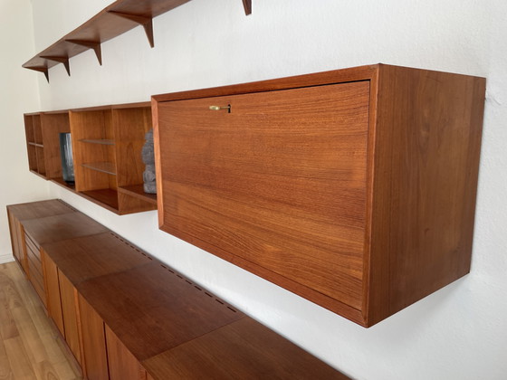 Poul Cadovius System Cado van Royal Systems: modulaire wandunit van teakhout, Deens Scandinavisch design met (photo 3 of 15)