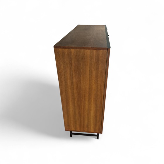 Image 1 of VSJ-125 Couchtisch aus Teakholz und schwarzem Metall, Kurt Gunther und Horst Brechtmann für Fristho, 1960er Jahre