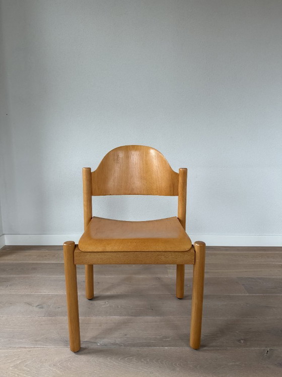 Image 1 of Set di 4 sedie da pranzo impilabili in compensato vintage