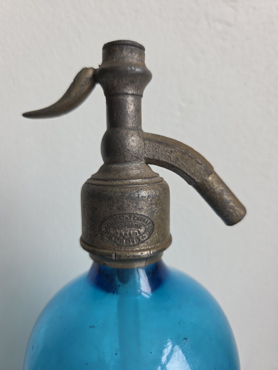 Image 1 of Antique bright blue siphon / spray bottle