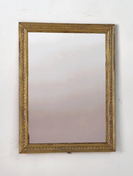 Gold rectangular wall mirror