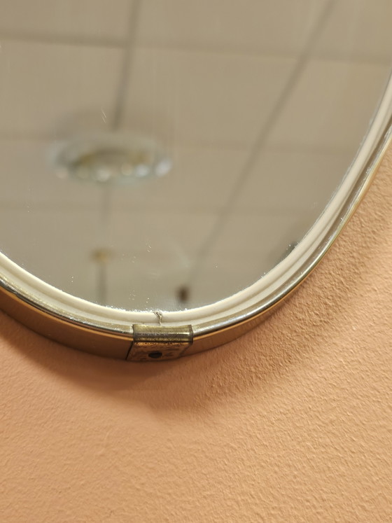 Image 1 of Miroir organique avec bordure couleur laiton