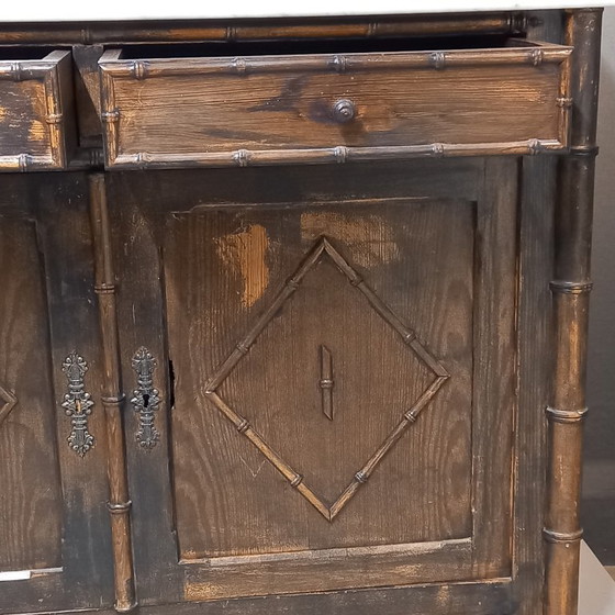 Image 1 of Antiek Frans Faux Bamboo dressoir