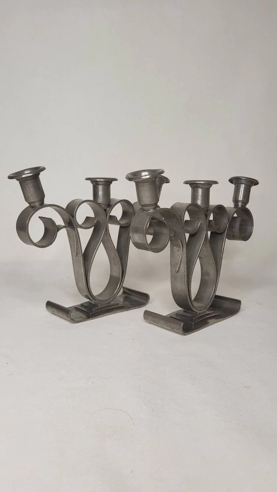 Art Deco Kerzenhalter Delavan Paris – Metal (photo 6 of 8)