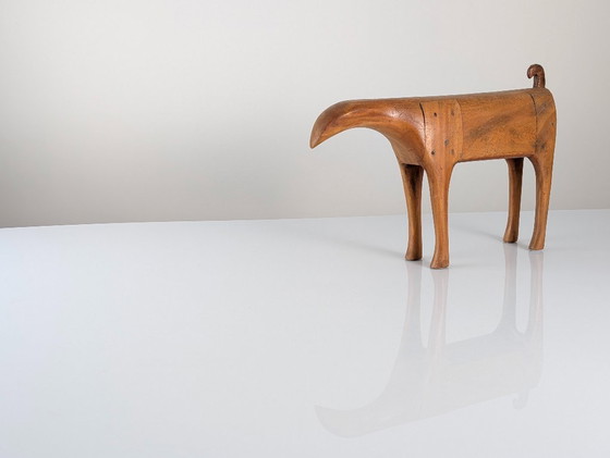 Image 1 of Sculpture abstraite d'animal en bois, design scandinave du milieu du XXe siècle