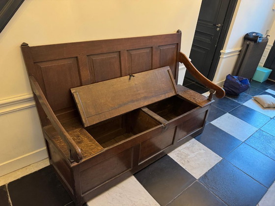 Image 1 of Original 18th century oak bench