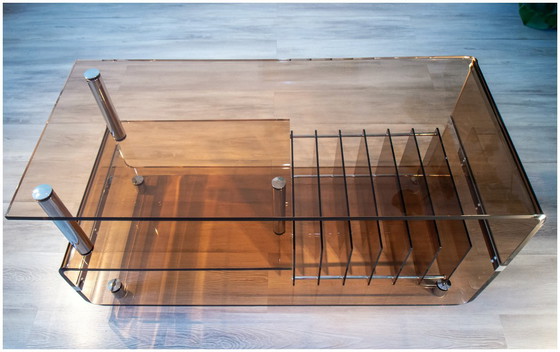 Image 1 of Console / Coffee table / Hi-Fi TV stand, Plexiglas, Michel Dumas for Roche Bobois 1970