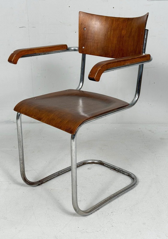 Image 1 of Juego de 2 sillas cantilever de Mart Stam para detectores de mosquitos, modelo: FN6, década de 1930