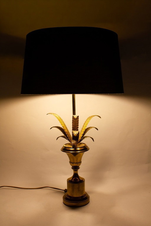 80's brass neoclassical table lamp Maison Charles