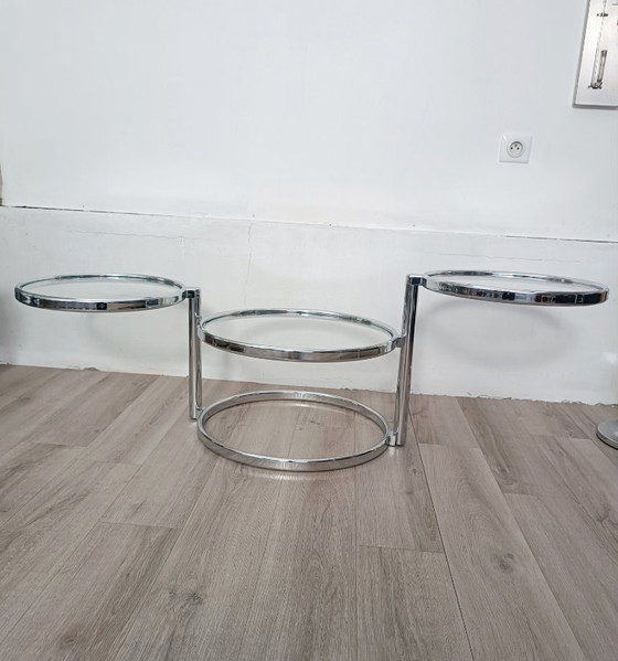 Image 1 of Bijzettafel met draaibare bladen, jaren 80