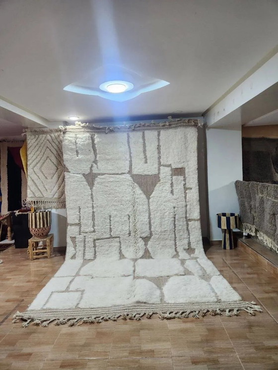 Authentic Beniouarain rug 3x2 m minimalist Moroccan Berber in ecru. – Rugs & carpets, Wool, Cotton (photo 3 of 3)