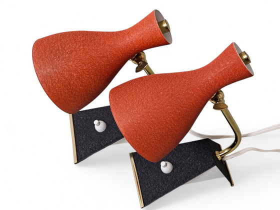 Image 1 of Pair of bedside lamps / table lamps, Mid-Century