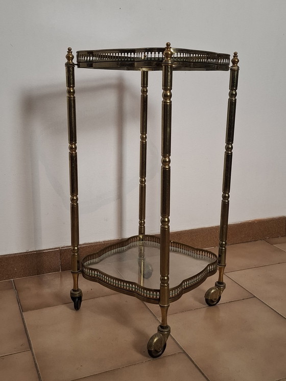 Image 1 of Carrello Bar vintage anni 60s in ottone en vetro