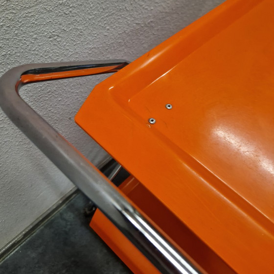 Image 1 of Carrello da tè arancione vintage Barcart degli anni '70