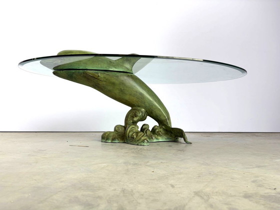 Table basse dauphin en laiton, années 1970 - France – Tables basses, Glass, Brass (photo 7 of 13)