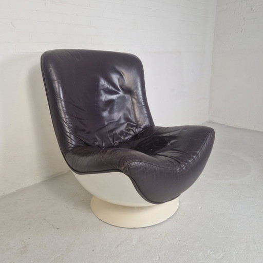 Poltrona a secchiello vintage dell'era spaziale, viola