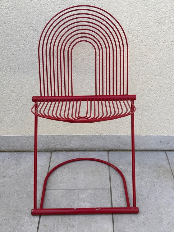 Image 1 of 2 sedie a dondolo di Jutta e Herbert Ohl Rosenthal Lübke, 1982, acciaio laccato rosso