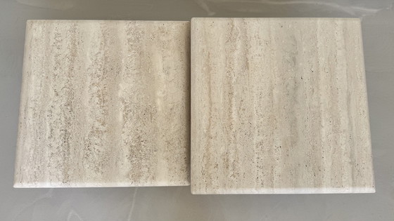 Image 1 of Vintage Travertine Coffee Table Set