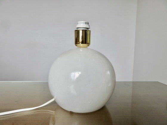 Image 1 of Alabaster Lamp with Double Lighting, "Boule" Shape, 1970