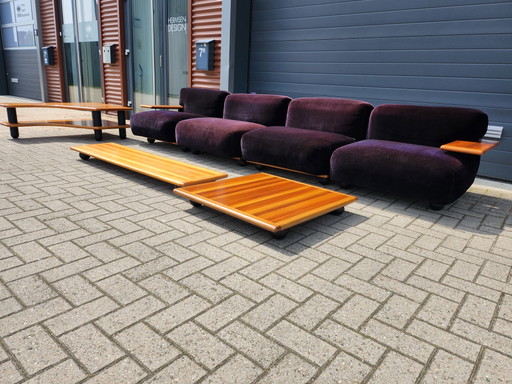 Set di sedute in velluto Cassina Pianura di Mario Bellini