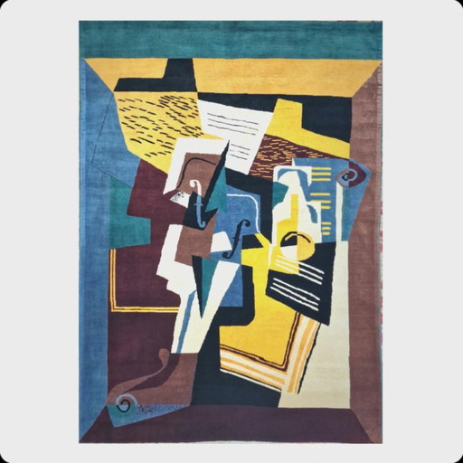 Juan Gris Geigen- und Glasteppich – Handgeknüpfter Wollsamt auf Baumwolle – 280 x 200 cm – vloerkleden en tapijten, Wool