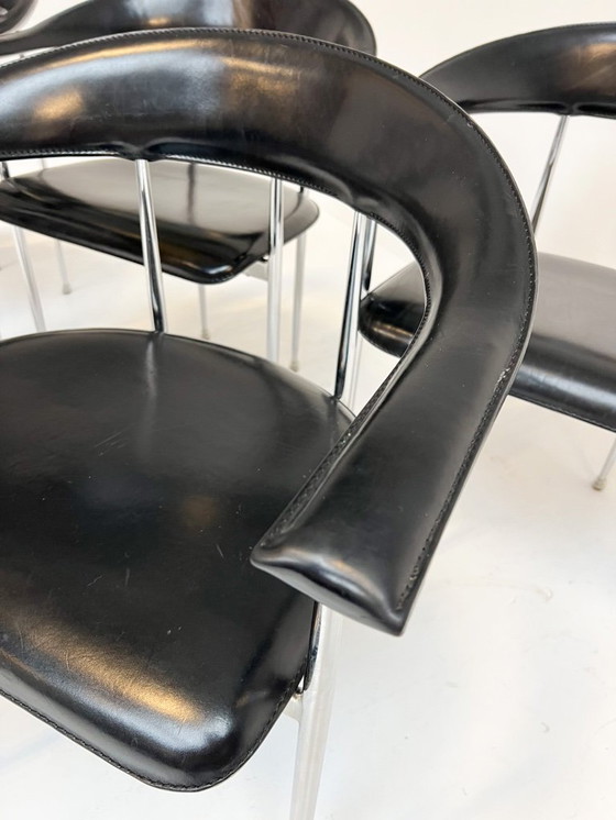 Image 1 of Set of 6 P40 chairs by Giancarlo Vegni for Fasem, 1980s