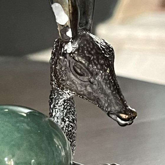 Sculptures d'un faon en bronze argenté et quartz, années 1960 – Arte, Metal, Hollywood Regency (photo 6 of 10)