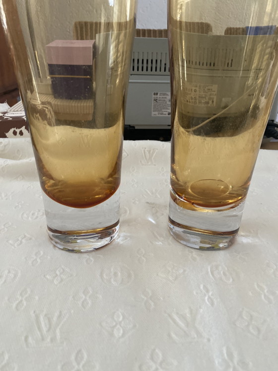 Image 1 of Villeroy & Boch vases, 90s, smoked glass, heavy, elegant