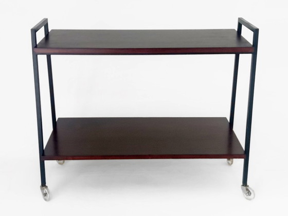 Image 1 of vintage side table with casters