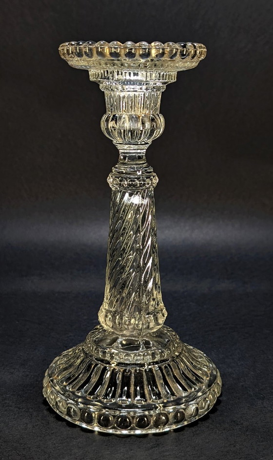 Neoclassical/Louis XVI Glass Chandelier - UV Reactive – Candle holders (photo 3 of 5)