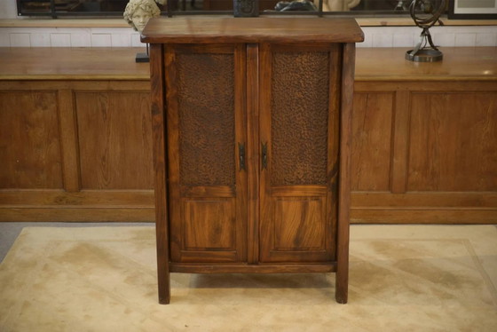 Brutalist Aranjou wardrobe in elm 1960s (photo 6 of 11)