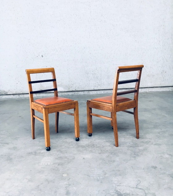 Image 1 of Art-déco-Stuhlset im Stil der Moderne, Belgien, 1930er Jahre