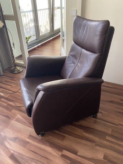 Sillón reclinable de cuero de gran tamaño