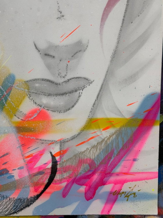 UTOPIA - Vandal White Précious - Tela d'artista incorniciata, Dipinti e disegni, Carta, Altro, Bianco, Modern (foto 12 di 15)