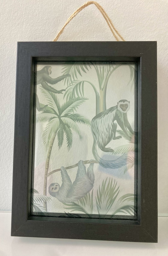 Image 1 of Modernes Diptychon einer Dschungellandschaft auf Glas