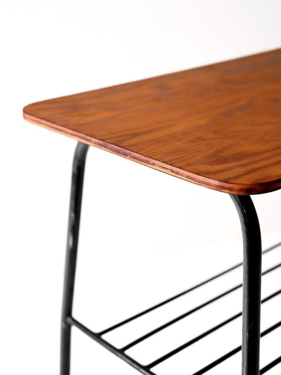 Image 1 of Tavolino scandinavo vintage in pino e metallo