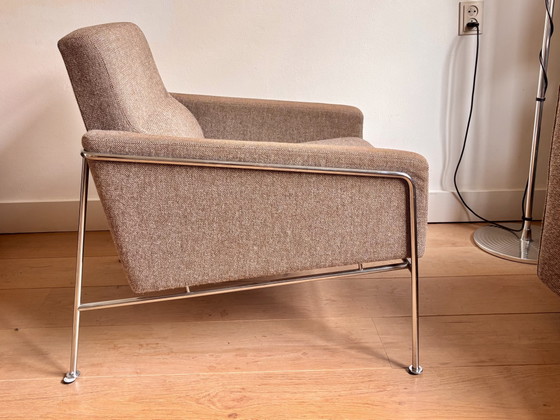 Arm Chair Arne Jacobsen Series 3300 Fritz Hansen – Armchairs, Wool, Chrome (photo 3 of 7)