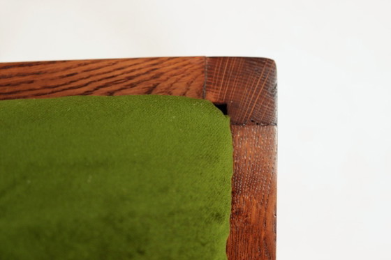 Image 1 of Silla antigua de madera de roble, estilo academia oscura, verde, madre, 1930