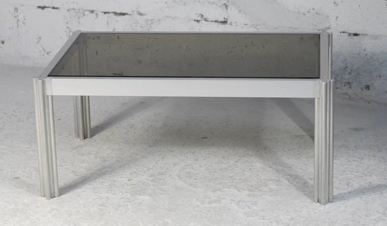 Image 1 of Tavolino da caffè in acciaio e vetro fumé, Mobili