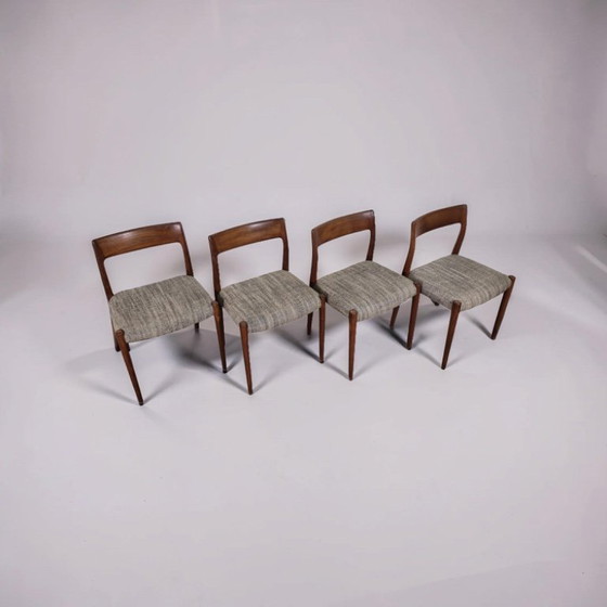 Image 1 of Model 77 chairs plus table N.O. Møller, Denmark 1960s