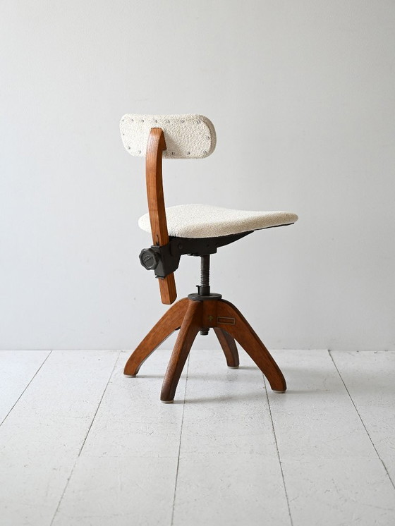 Image 1 of 1920s Scandinavian Oak Swivel Office Chair