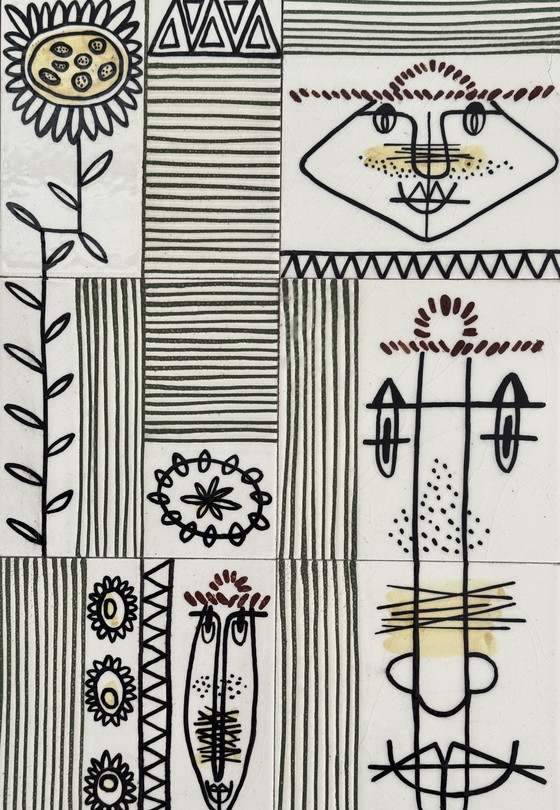 Image 1 of Prächtige dekorative Keramikplatte: A.FRANS datiert 1964