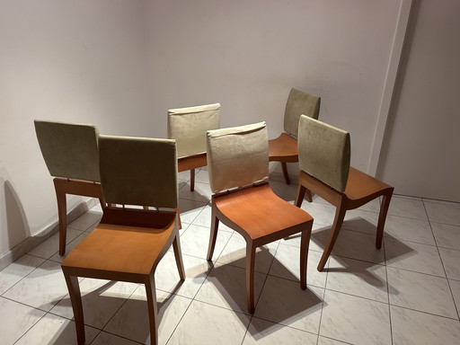6x Vintage Ligne Roset Model Finn Dining Chair 1990s