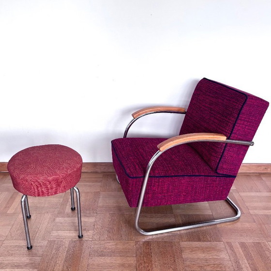 Image 1 of Funktionalistischer Sessel, restauriert, Tschechoslowakei