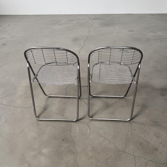 Image 1 of 1 van 2 design vintage chromen snarenklapstoelen Niels Gammelgaard Ikea