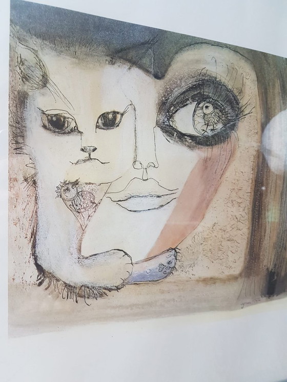 Image 1 of Zeefdruk/Tekening - Kunstenaar Lynn (1972) - Gesigneerd