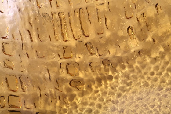 Image 1 of Vintage amberkleurig glazen bord: Pavel Panek Jute Schaal / Rudolfova Hut' / Tsjechië / 1977