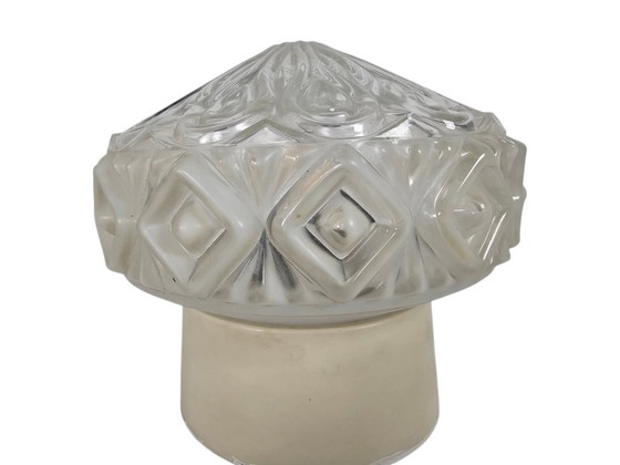 Image 1 of Mid Century - 'Diamond Cut' - flush mount - plafonniere - 70's 