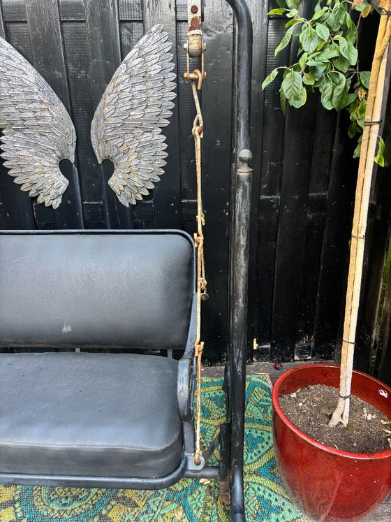 Originele Indiase Jhula / Hichko – traditionele schommelbank – Tuinmeubelen, Iron, Metal (photo 3 of 5)