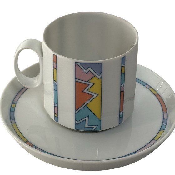 Image 1 of Rosenthal Studio-Linie - Estilo Memphis - juego de 6 tazas + platillos - Flash